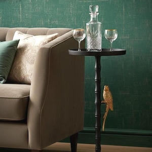Handmade Aluminium Palm Bird Side Table – Tropical Accent Furniture