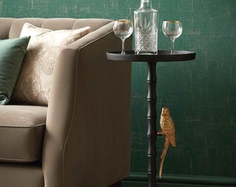 Handmade Aluminium Palm Bird Side Table – Tropical Accent Furniture