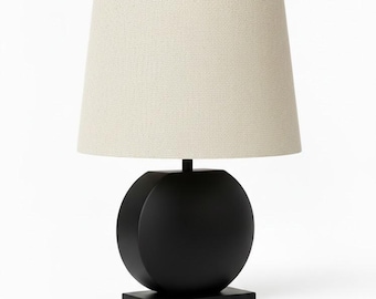 Artisan Aluminium Table Lamp, Elegant Black Finish, Modern Decor