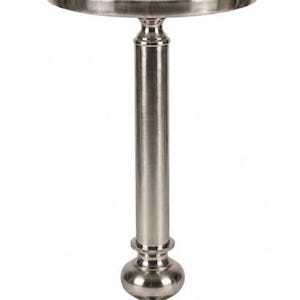 Brass and Steel Round Side Table | Nickel American Luxury Accent Furniture