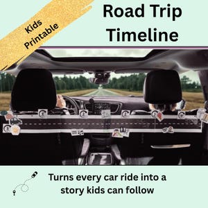 Cronograma imprimible para viajes por carretera para niños • Actividad de viaje para niños • Cuenta regresiva para el viaje en coche • Juego de viaje por carretera