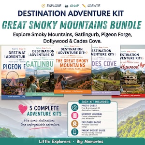Great Smoky Mountains Activities for Kids | Scavenger Hunts and Travel Journal memory book | Gatlinburg, Pigeon Forge, Dollywood, Cades Cove
