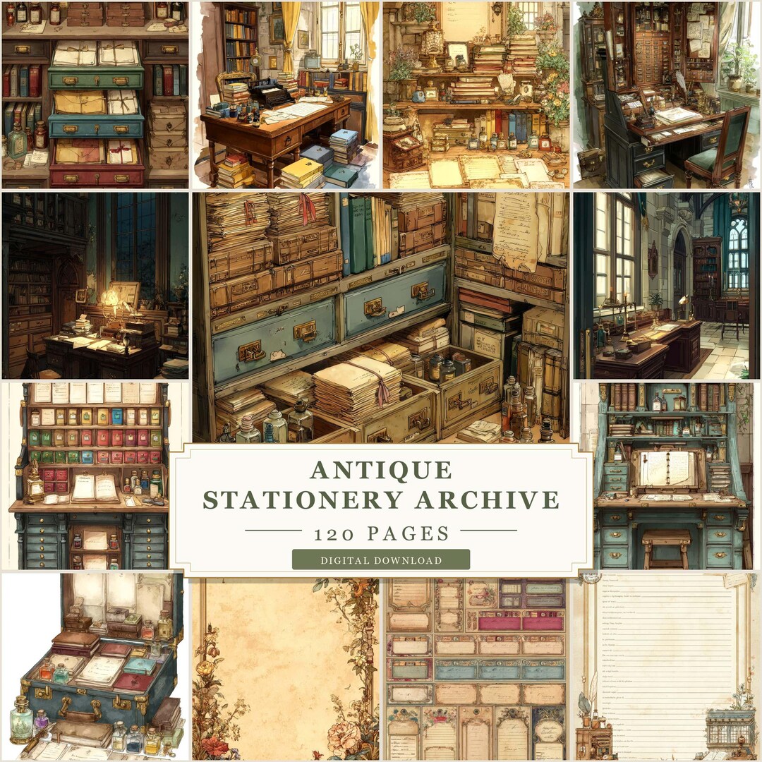 Writing Psh Antique Stationery Archive Junk Journal Pages, Vintage Writing Journal ...