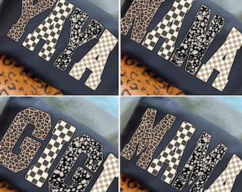Leopard Mama Gigi Nana Yaya Png Bundle, Mother's Day Png, Checkered Family Png, Family Bundle Png, Preppy Mama Png, Gift For Mom Life Png
