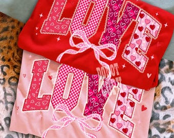 Coquette Love Valentine Day png, Pink Bow Png, Love Letters Valentine Png, Pink Checkered Valentine Png, Cute Valentine Png, Valentine Gift