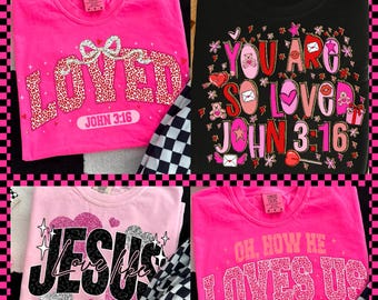 Christian Valentine Png Bundle, John 3:16 Png, Love Like Jesus Png, 1 John 4-9-10 Png, Preppy Valentine Png, Trendy Christian Valentine Png