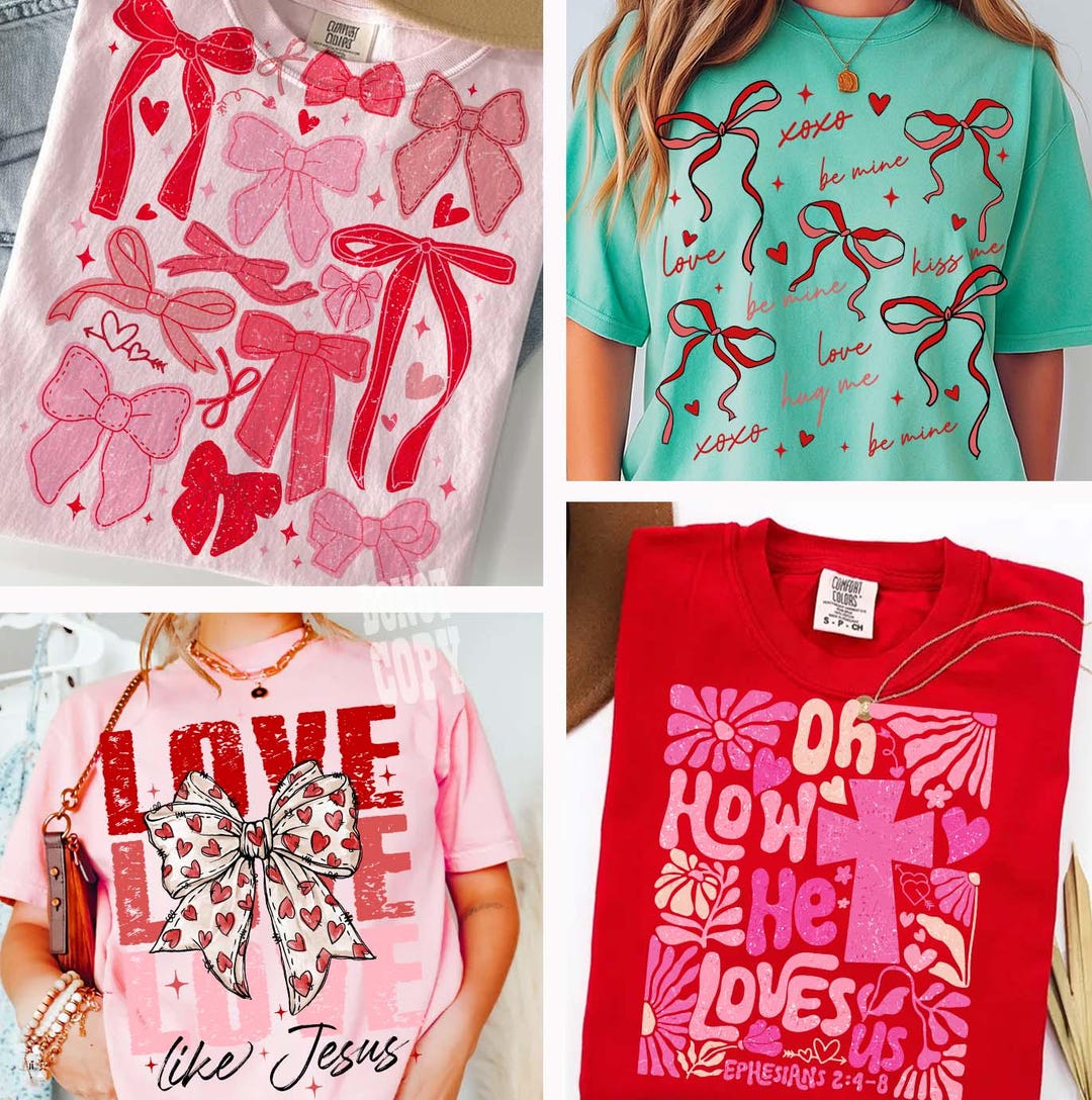 Pink Valentines Day Png Bundle, Christian Valentine Png, XOXO ...