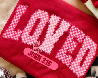 Love John 3:16 Valentine Png, Preppy Valentine Png, Loved Valentine Png, Christian Valentine Png, Checkered Valentine Png, Bible Verses Png