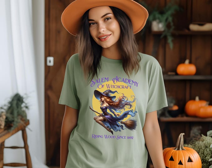 Inappropriate Witch T-Shirt: Salem Academy, Gothic Halloween Costume