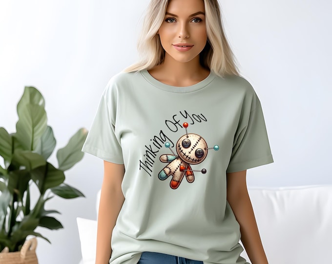 Graphic Tee for Women - Playful Voodoo Doll Design, Custom Colors Funny Sarcastic T-Shirt