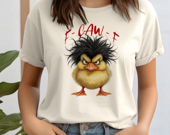 F caw F, Transparent Background Digital Print, Adult Humor, Funny Bird T-Shirt