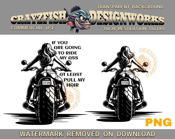 Biker Girl Clip Art, Motorcycle Rider PNG Vector (Digital Download)