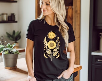 Sunflower Tee | Unisex Short Sleeve T-Shirt, Happy Vibes, Boho Style