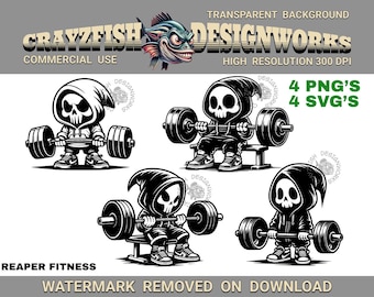 Reaper Fitness Clip Art, Skull Workout Images for Gym, Body Builder