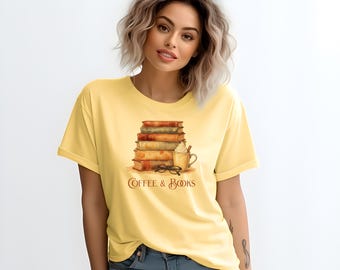 Coffee & Books Unisex T-Shirt, Book Lover Gift, Coffee Lover Shirt