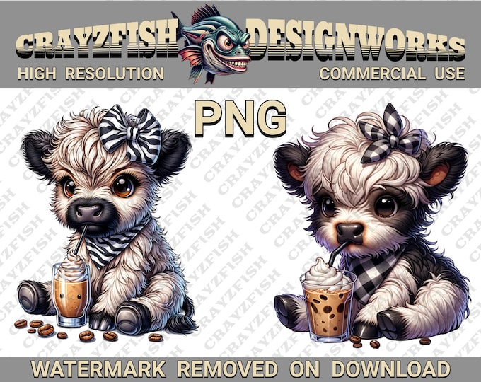 Baby Cow PNG Clipart, Farm Animal Illustration (Digital Download