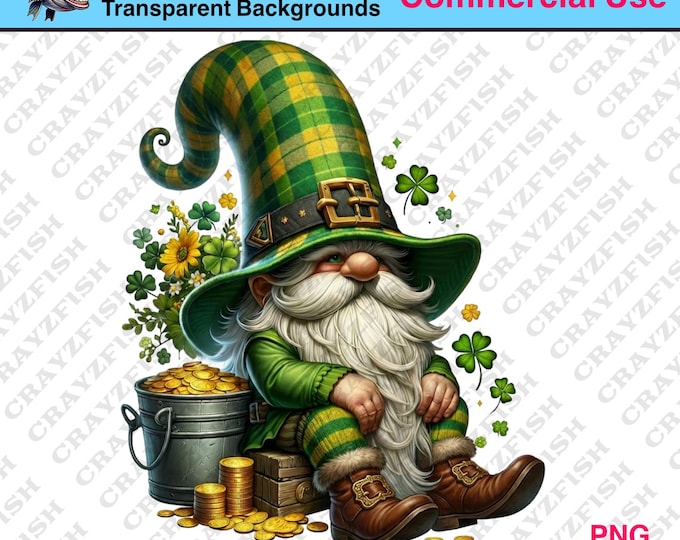 St. Patrick's Day Gnome, Shamrock Plaid Hat, Irish Decor