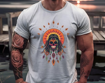 Boho Style Shirt, Unisex Graphic Tee, Vintage Style, Halloween Apparel, Gift for Him/Her