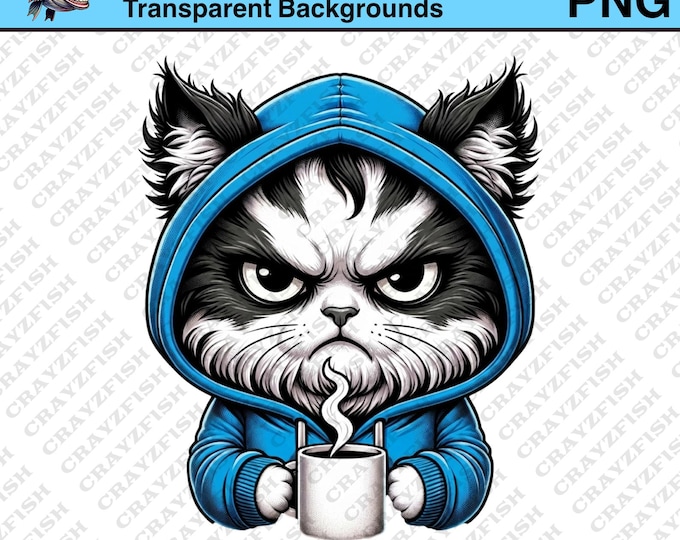 Grumpy Cat Coffee Art Prints, Funny Cat Lover Gift (Commercial Use)