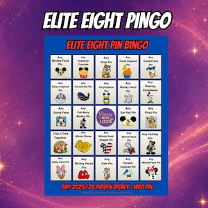 Elite Eight Pingo – Printable Disney Pin Trading Game – Classic Characters Digital Download