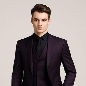 black dress shirt with purple tie Formal Attire for Mens sophisticated accessory perfect for