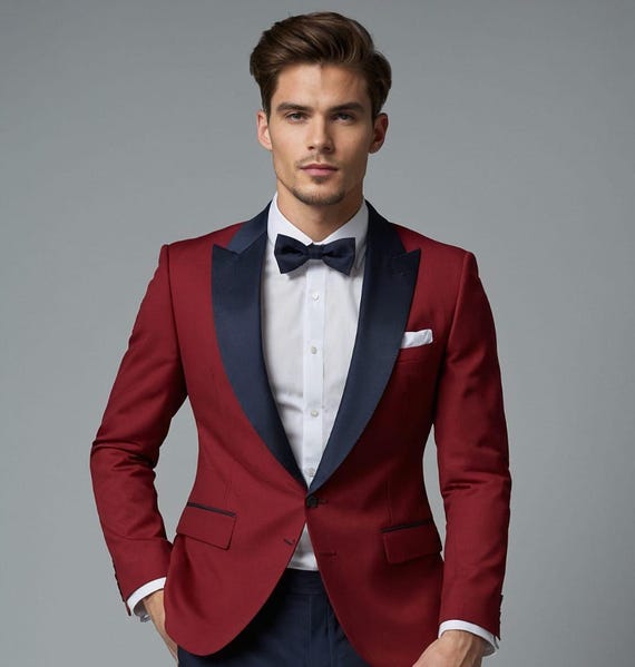 red prom dress with navy tux Wedding Dress Navy Suit Red Dress Prom Suits Navy Blue And Red Prom Prom  Outfit Couple
