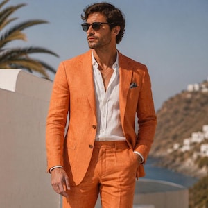 burnt orange mens dress pants Burnt Orange Linen Pants