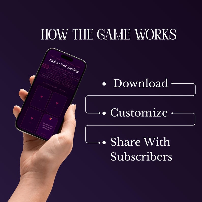Onlyfans Interactive Pick a Card Game – Customizable HTML Game for Creators (Digital Download) image 6