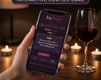 Interactive Couples Game Adult 18+, Date Night Idea for Couples, Long Distance Game Mobile Browser, Digital Card Deck No Printing