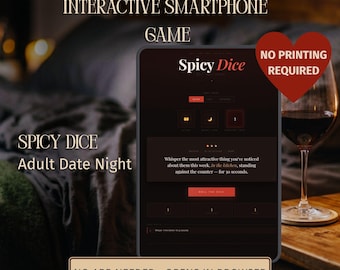 Interactive Spicy Dice Game for Couples, Naughty Adult Date Night, Mobile Friendly Virtual Game, No Print Anniversary Gift