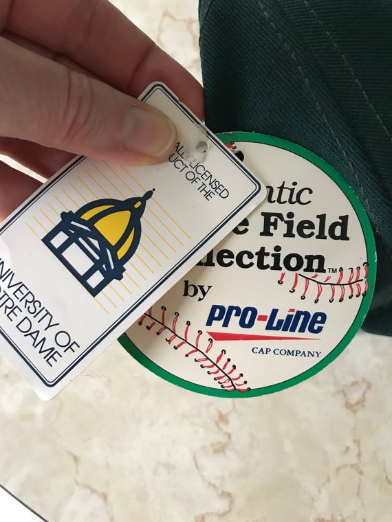 Vintage NWT Pro-Line Sz 7 Notre Dame Baseball Cap Made in USA Official Pro Mode View 3