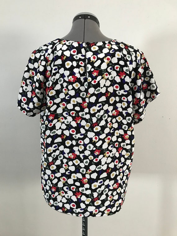 Impressions Abstract Floral Blouse Sz M - image 4