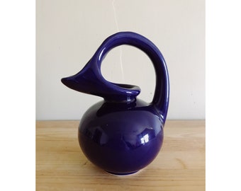 Hull Cobalt Blue MCM Syrup/Creamer Small Pitcher USA