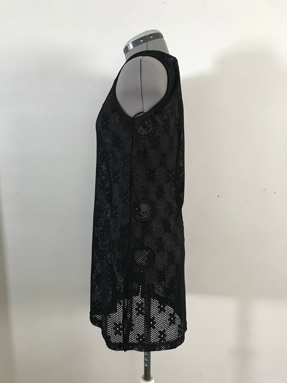 In Gear Floral Black Mesh Cover-up Dress Sz S - image 2
