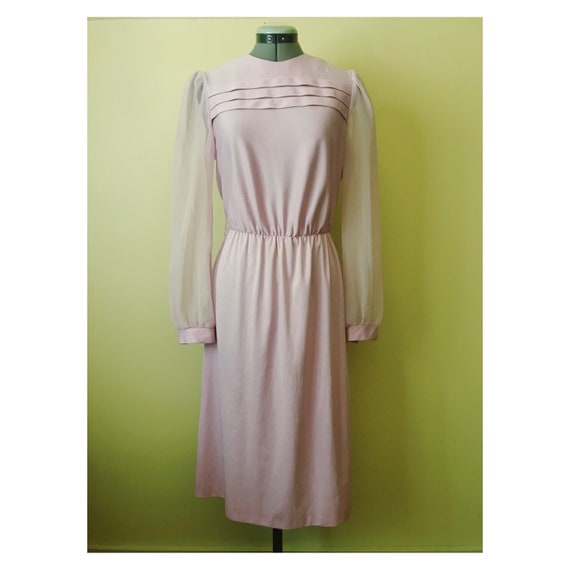 Lavender Sheer Sleeved Dress Sz M - image 1