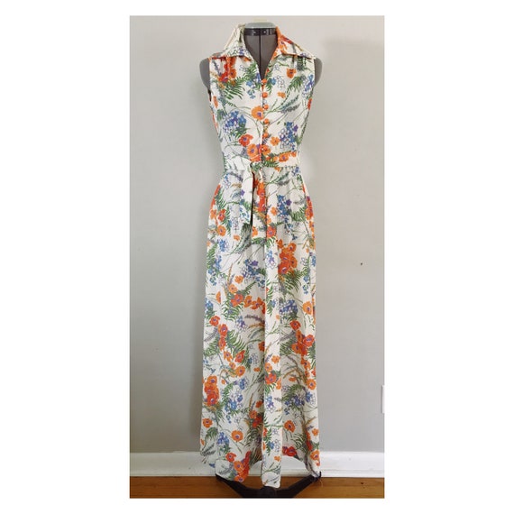 Melissa Lane 70s Floral Maxi Prairie Style Dress … - image 1