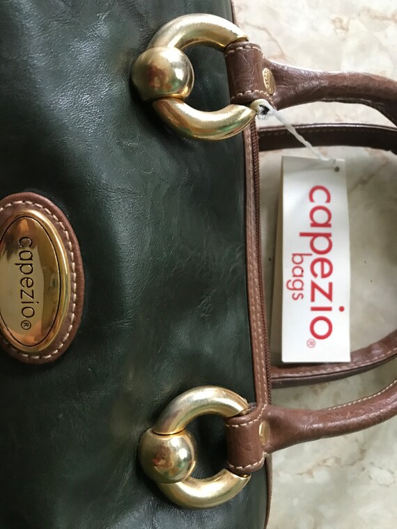 Capezio NWT Green and Gold Top Handle Pleather Purse Etsy
