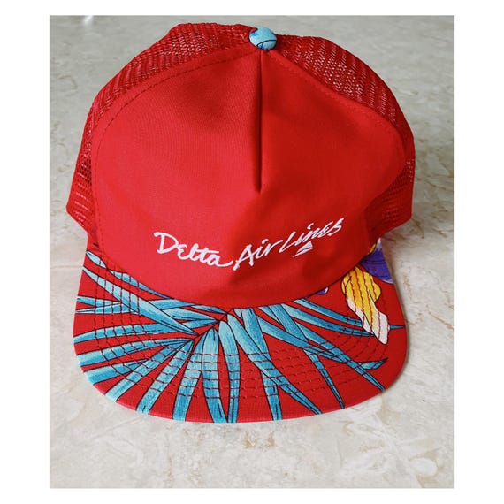 VTG Delta Air Lines Tropical Travel Snapback Trucker Hat