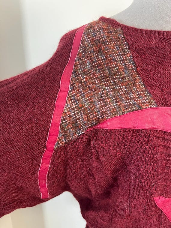 VTG Marc D'alcy Sz M Patchwork 80s Multimedia Swe… - image 6