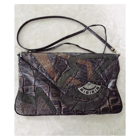 Patchwork Metallic Asymmetrical Convertible Envel… - image 1