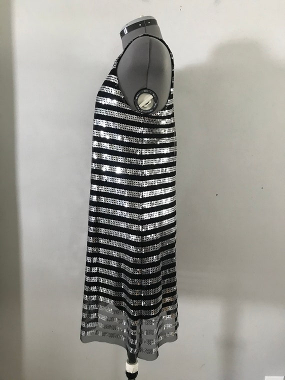 Necessary Objects Y2K Sequin Stripe MiniDress Sz M - image 2