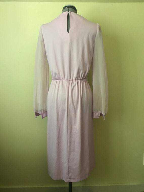 Lavender Sheer Sleeved Dress Sz M - image 5