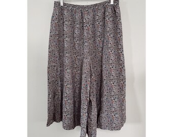 VTG Chez California Sz L Glen Plaid Multi Color Wide Leg Culotte Gaucho Shorts