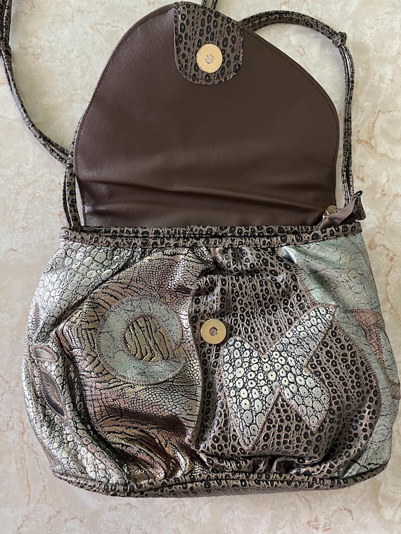 NAS Patchwork Faux Frog Leather Multicolor Metall… - image 3