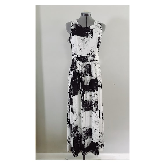 90s Black and White Maxi With Cutouts Sz S - image 1