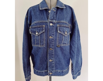 VTG 90s Dr Martens Air Wair Sz M Mens Denim Jacket Made in USA
