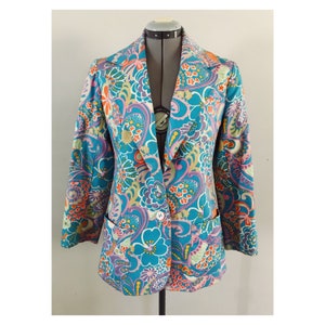 Vogue Americana Hand Sewn Psychadelic Blazer Sz 6