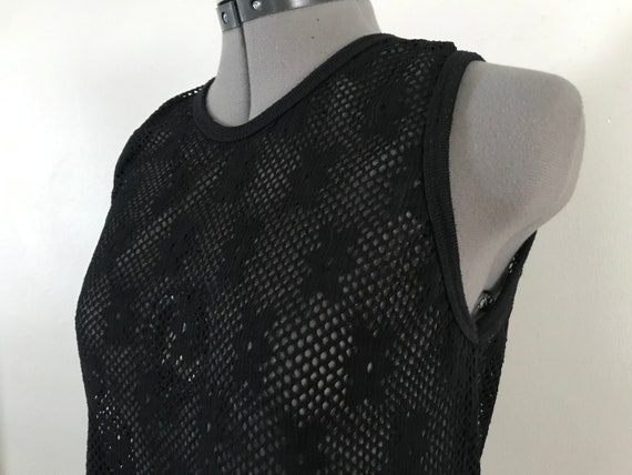 In Gear Floral Black Mesh Cover-up Dress Sz S - image 6
