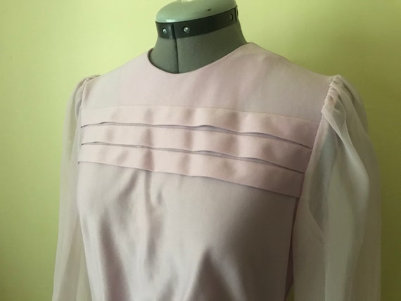 Lavender Sheer Sleeved Dress Sz M - image 2