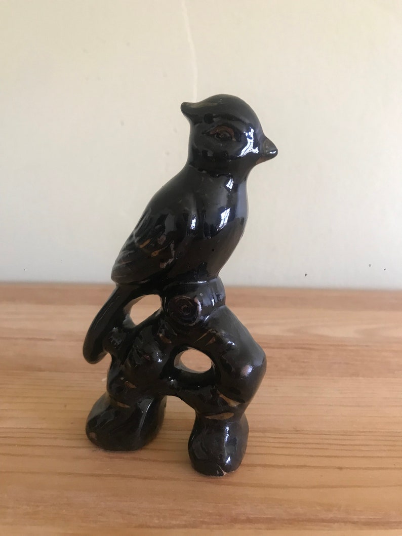 Little Antique Black Bird Figurine image 2